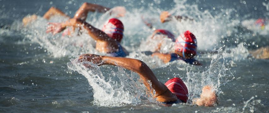 swimmers Yasuji Fusano Crossing Lloret de Mar