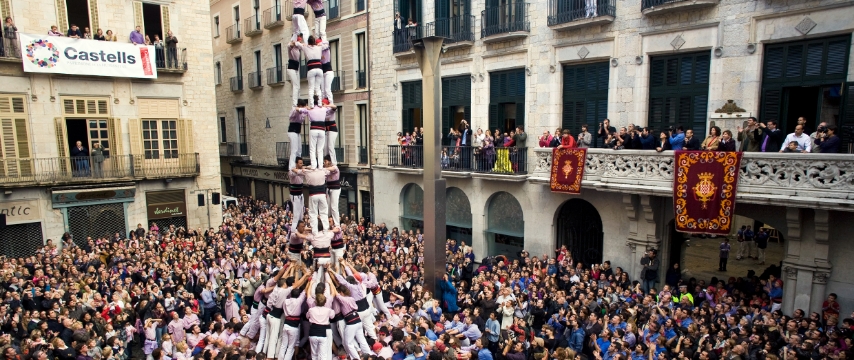 diada castellera plaça del vi girona